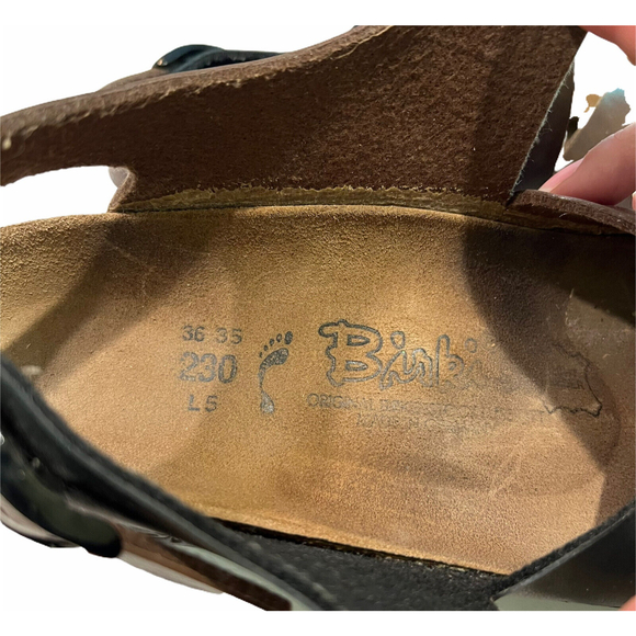 Birki’s Birkenstock Milano Birko-Flor Brown Black Two Tone Slingback 5 N 36 - Picture 7 of 9